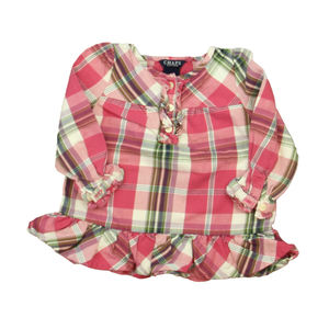 Chaps Girls Pink Plaid Blouse size: 18 Months